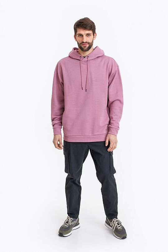 Organic cotton French terry hoodie 4 | PINK | Audimas