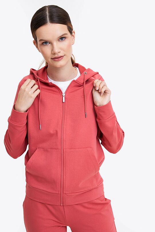 Organic cotton full-zip hoodie 1 | RED/PINK | Audimas