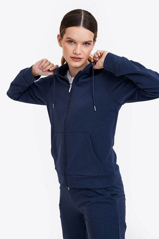 Organic cotton full-zip hoodie 1 | BLUE | Audimas