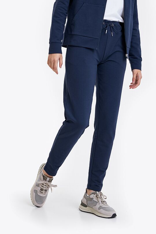 Organic cotton fitted sweatpants 2 | BLUE | Audimas