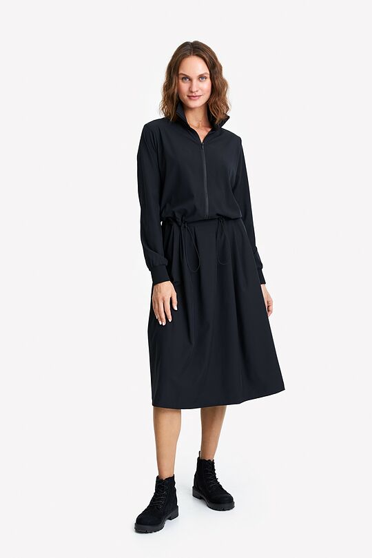 Stretch fabric loose fit dress 7 | BLACK | Audimas