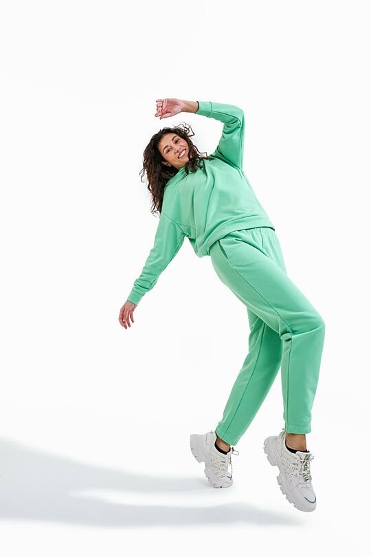 Organic cotton French terry hoodie 8 | GREEN | Audimas