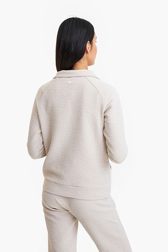 Textured fabric full zip sweatshirt 4 | Cream | Audimas