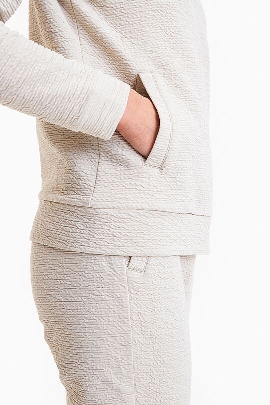 Textured fabric full zip sweatshirt 5 | Cream | Audimas