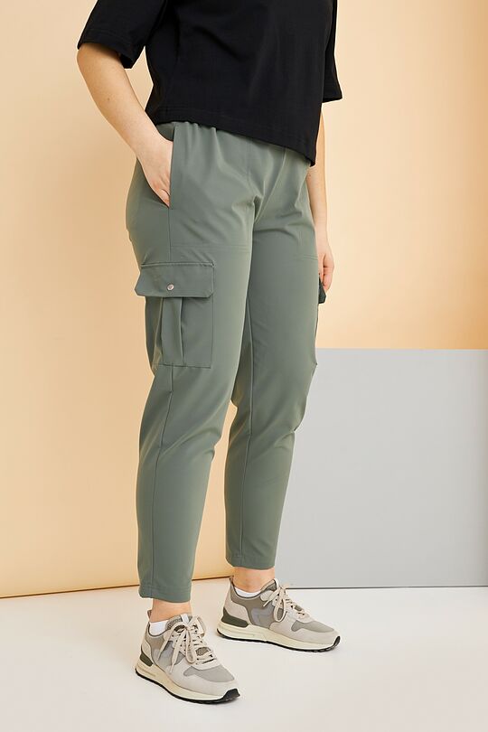 Stretch fabric loose fit pants 2 | GREEN | Audimas