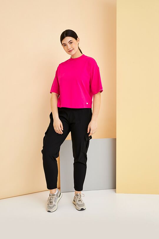 High neck loose fit T-shirt 4 | PINK | Audimas