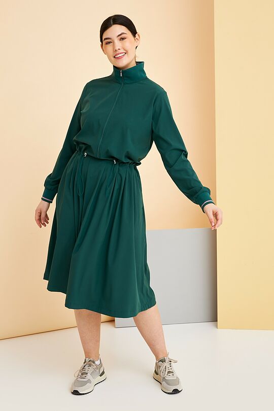 Stretch fabric loose fit dress 1 | GREEN | Audimas