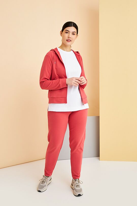Organic cotton fitted sweatpants 1 | RED | Audimas