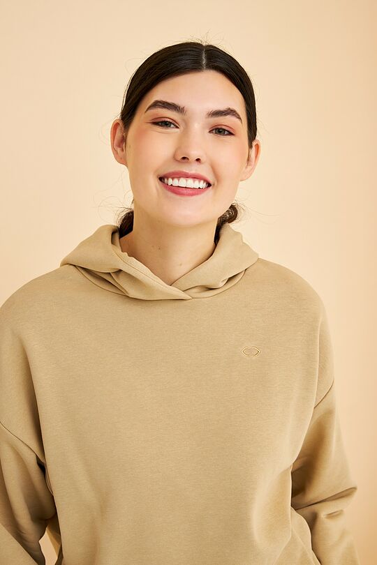 Organic cotton French terry hoodie 2 | BROWN | Audimas