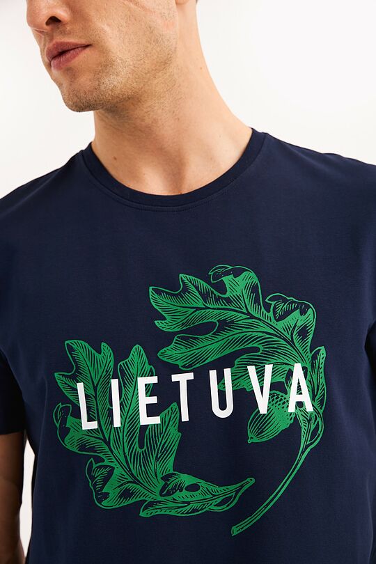 Printed cotton T-shirt 2 | BLUE | Audimas