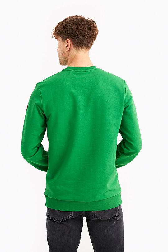 Printed terry crewneck sweatshirt 8 | GREEN | Audimas