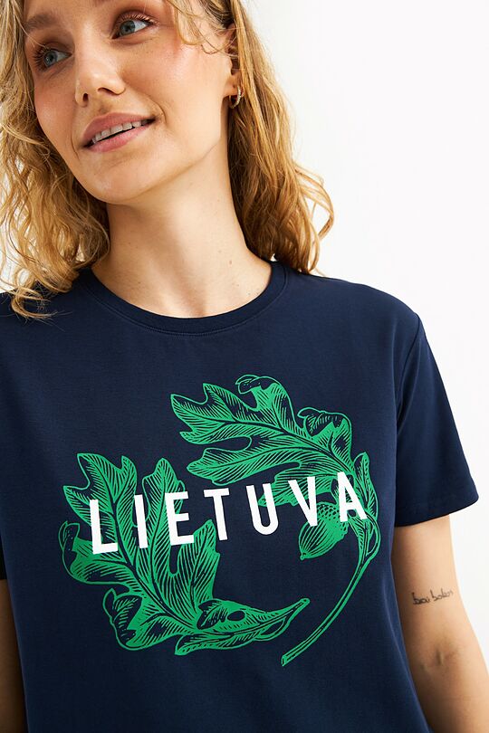 Printed cotton T-shirt 2 | BLUE | Audimas