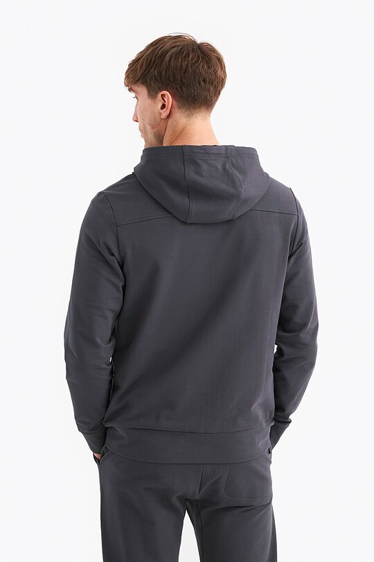 Organic cotton French terry full-zip hoodie 2 | GREY | Audimas
