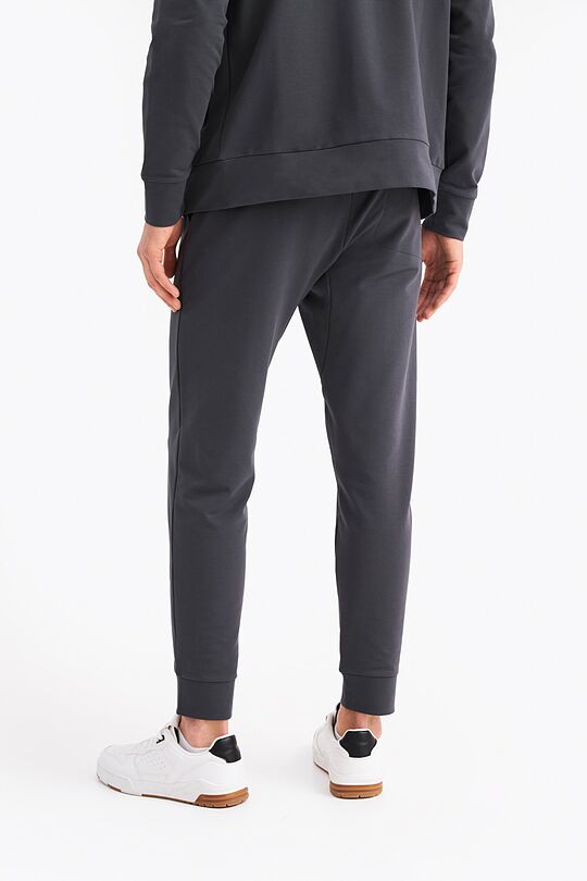 Tapered organic cotton French terry sweatpants 3 | GREY | Audimas