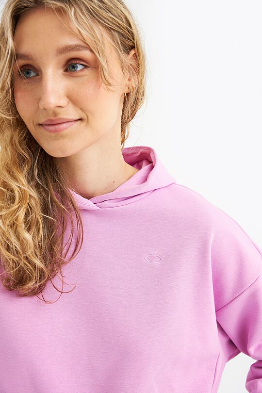 Organic cotton French terry hoodie 3 | PINK | Audimas
