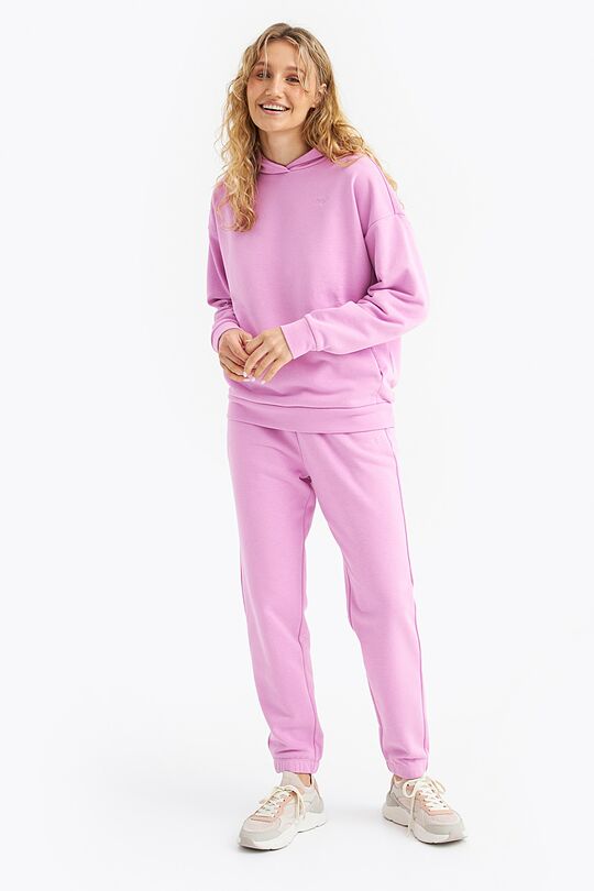 Organic cotton French terry hoodie 5 | PINK | Audimas