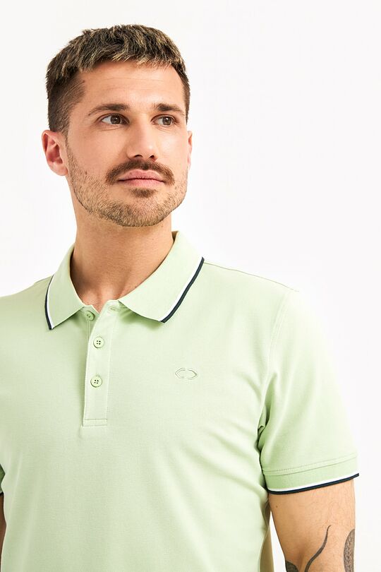 Organic cotton polo t-shirt 3 | CELADON GREEN | Audimas