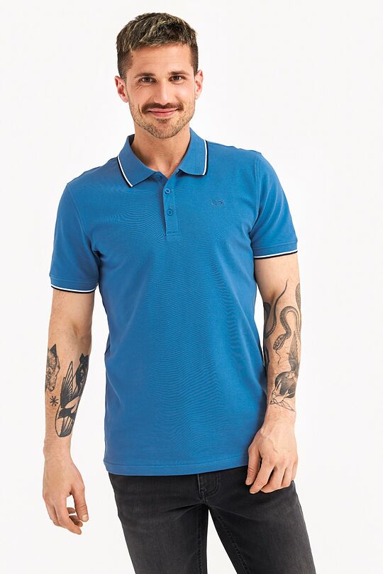 Organic cotton polo t-shirt 1 | CORONET BLUE | Audimas
