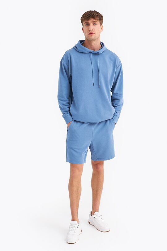 Organic cotton French terry hoodie 5 | BLUE | Audimas