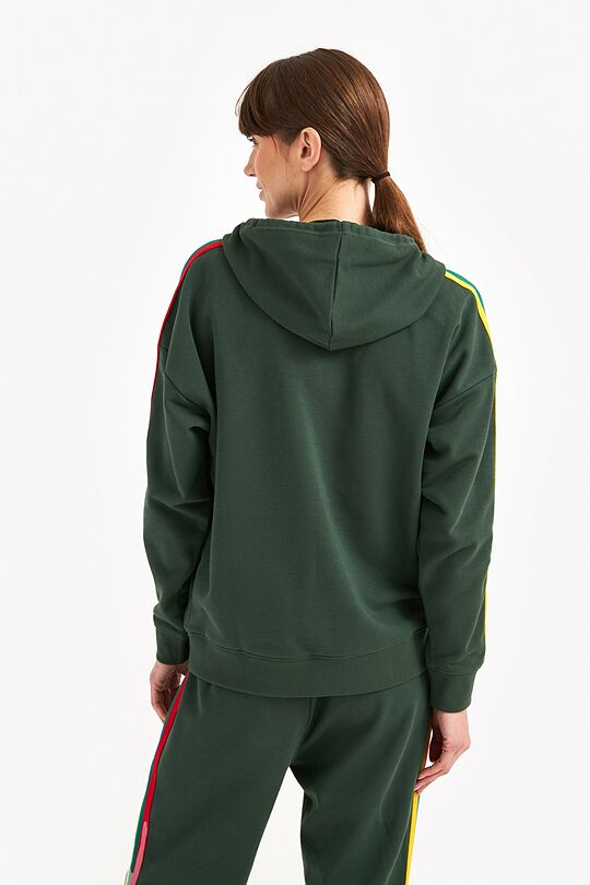 Organic cotton retro style hoodie 3 | GREEN | Audimas