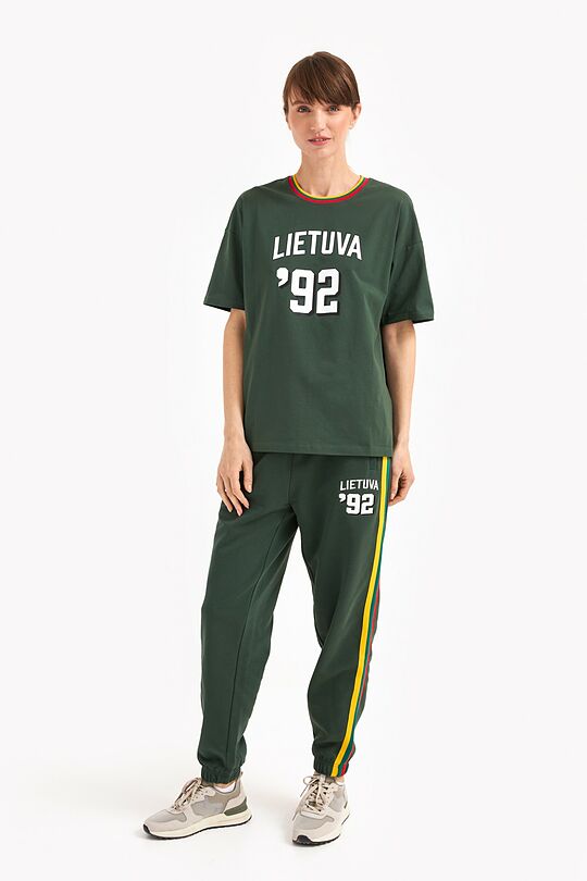 Organic cotton retro style sweatpants 7 | GREEN | Audimas