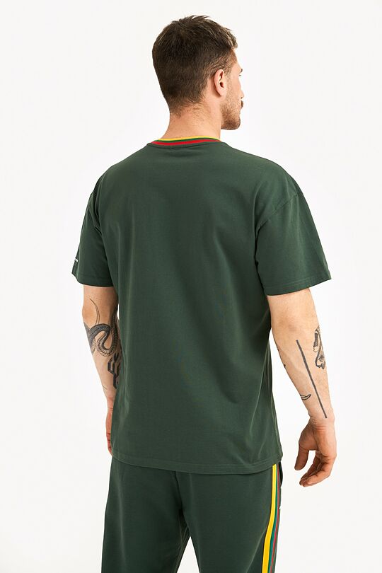 Organic cotton retro style T-shirt 2 | GREEN | Audimas