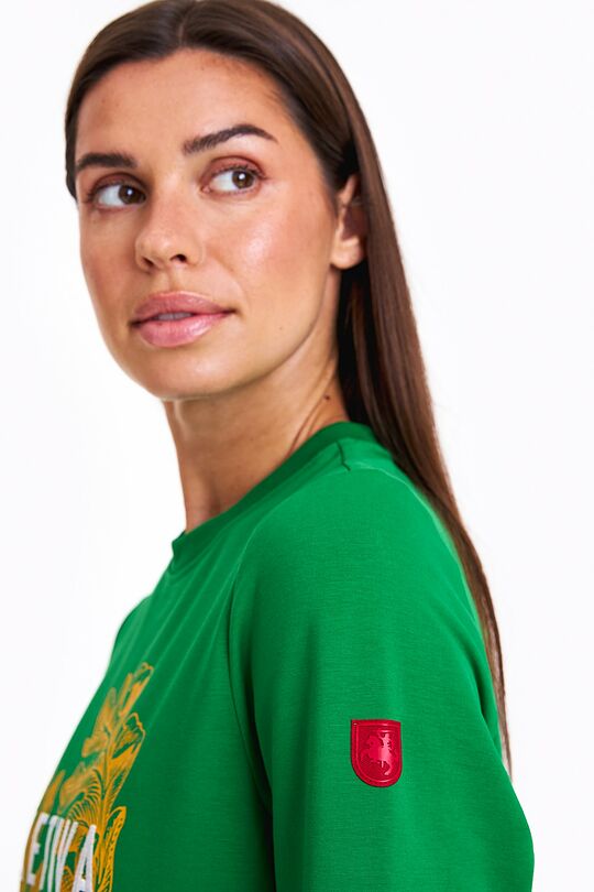 Printed terry crewneck sweatshirt 4 | GREEN | Audimas