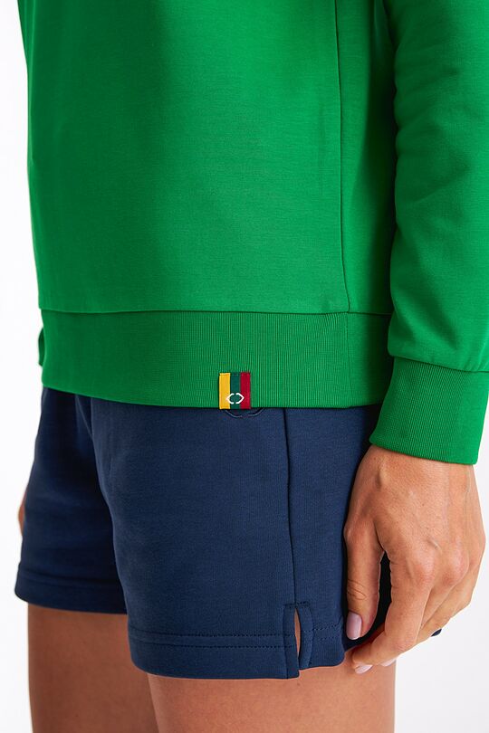 Printed terry crewneck sweatshirt 5 | GREEN | Audimas