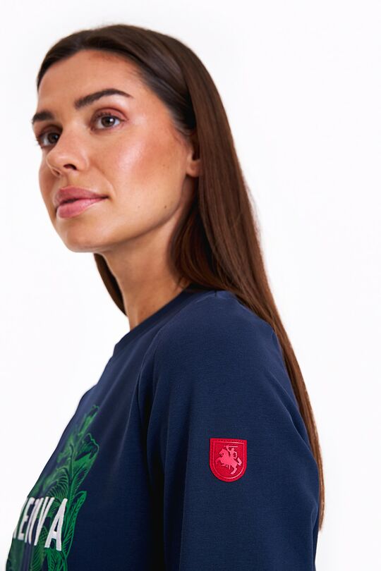 Printed terry crewneck sweatshirt 4 | BLUE | Audimas