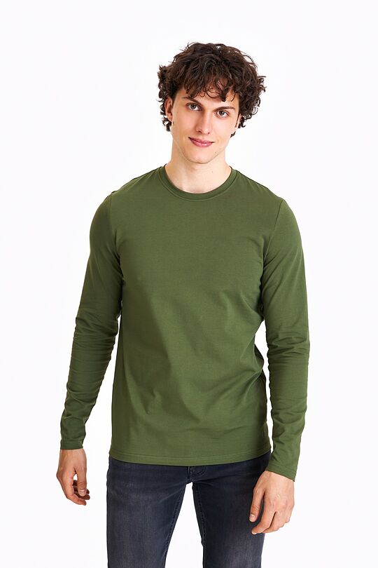 Cotton long sleeve t-shirt 1 | CHAKI | Audimas