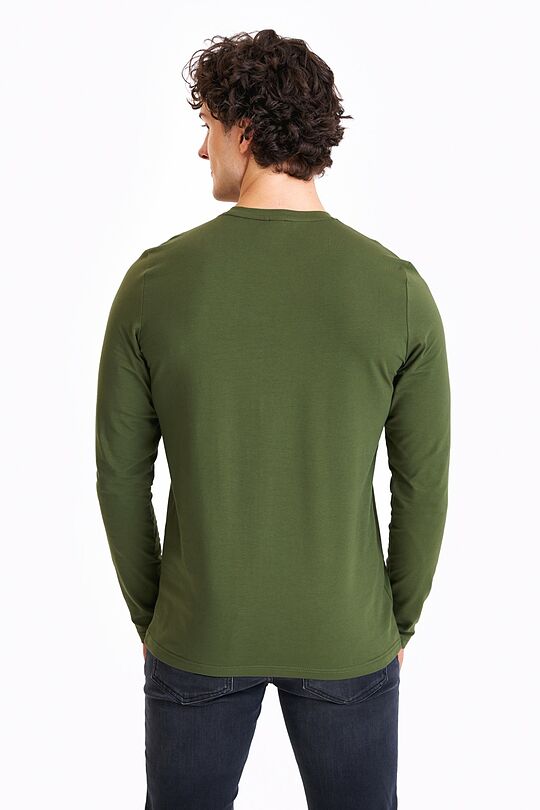 Cotton long sleeve t-shirt 2 | CHAKI | Audimas