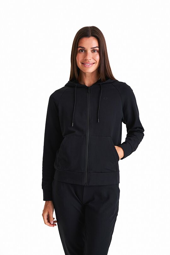 Organic cotton full-zip hoodie 2 | BLACK | Audimas