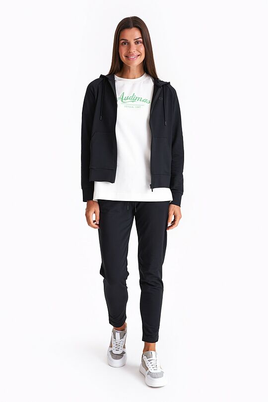 Organic cotton full-zip hoodie 5 | BLACK | Audimas