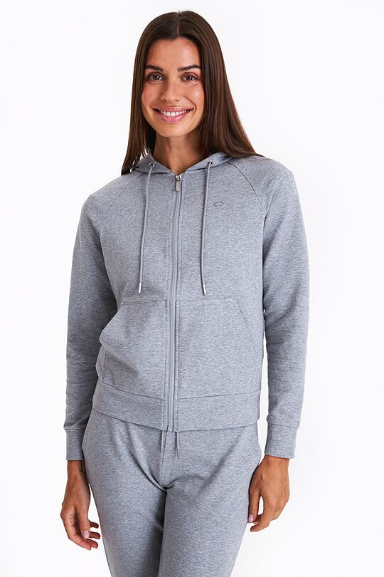 Organic cotton full-zip hoodie 1 | GREY/MELANGE | Audimas