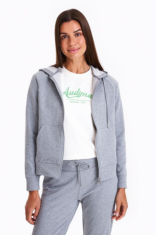 Organic cotton full-zip hoodie 4 | GREY/MELANGE | Audimas