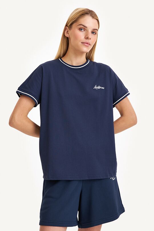 Mock neck short sleeve top 2 | BLUE | Audimas