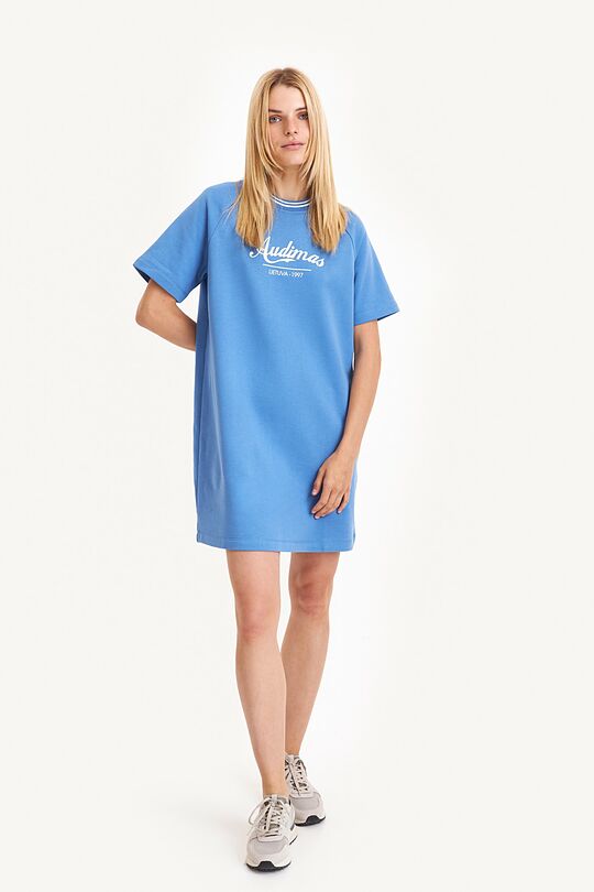 Organic cotton T-shirt dress 4 | BLUE | Audimas