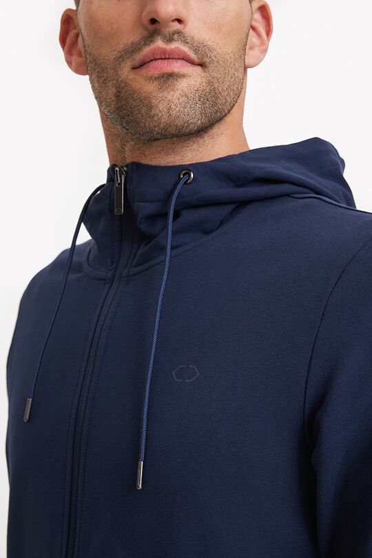 Organic cotton French terry full-zip hoodie 3 | BLUE | Audimas