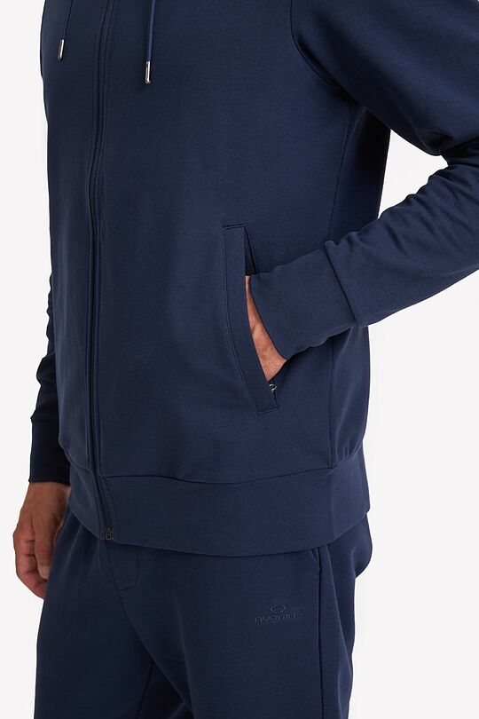 Organic cotton French terry full-zip hoodie 4 | BLUE | Audimas