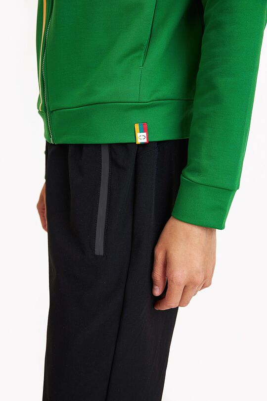 Zip-through stretch sweatshirt with cotton inside 4 | GREEN | Audimas