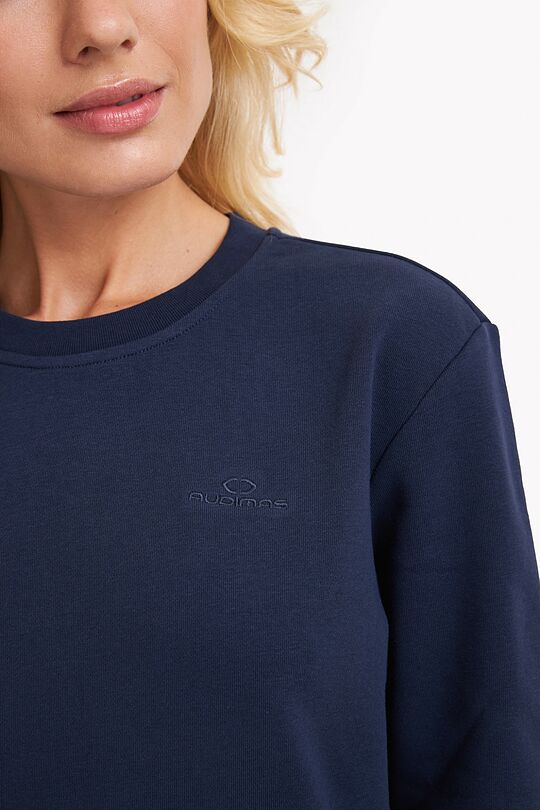 Organic cotton French terry crewneck sweatshirt 3 | BLUE | Audimas