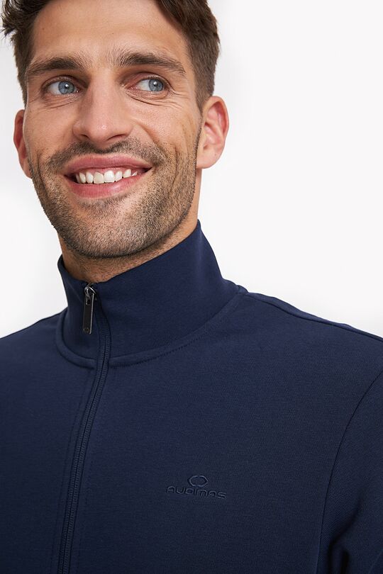 Organic cotton French terry full-zip sweatshirt 3 | BLUE | Audimas