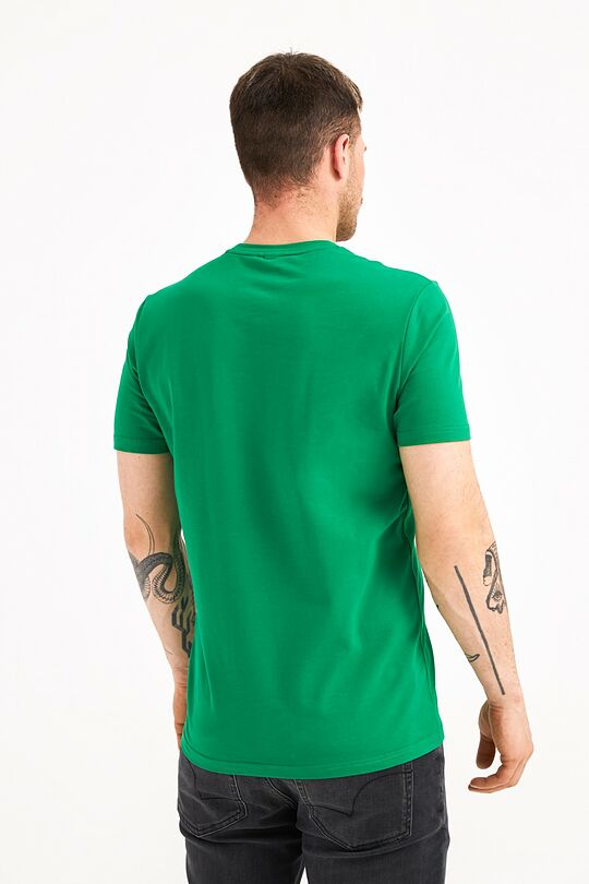 Short sleeves cotton T-shirt Stone man on the hill 2 | GREEN | Audimas