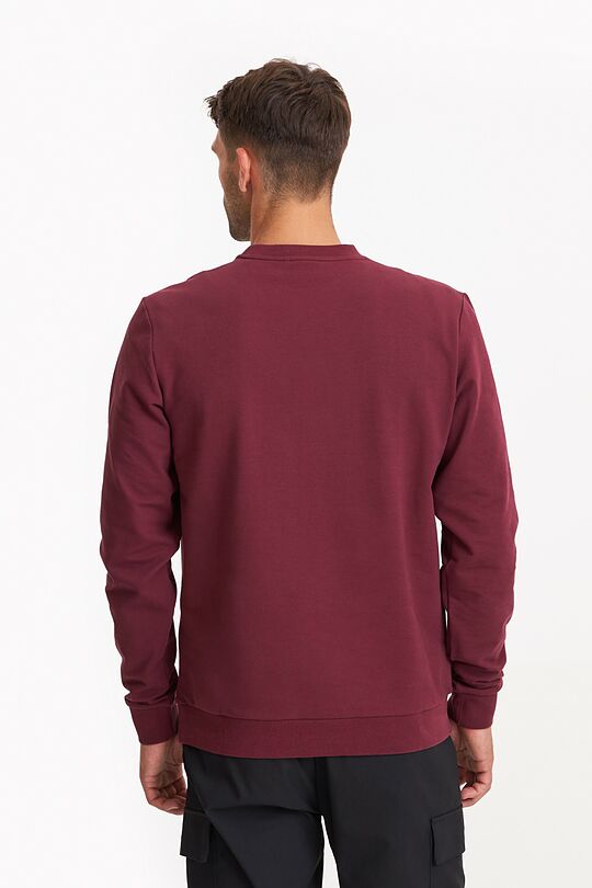 Organic cotton French terry crewneck sweatshirt 2 | BURGUND | Audimas