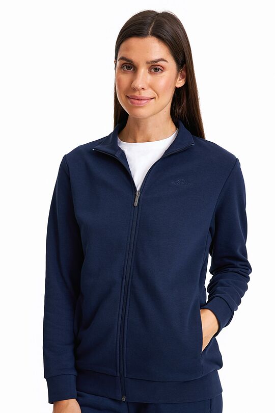 Organic cotton French terry full-zip sweatshirt 1 | BLUE | Audimas