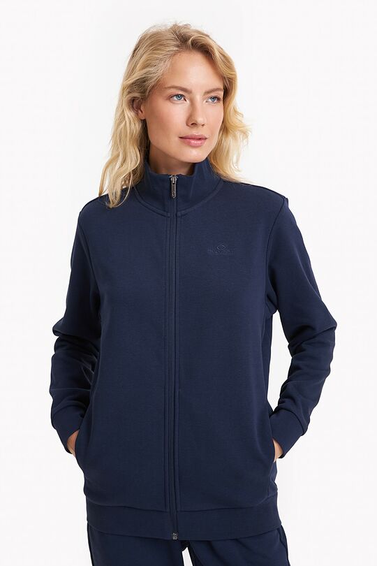 Organic cotton French terry full-zip sweatshirt 6 | BLUE | Audimas