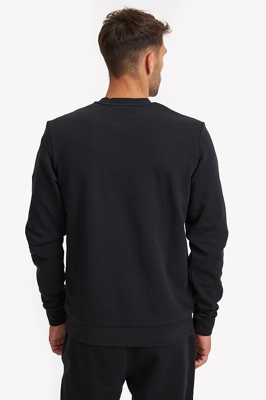 Organic cotton French terry crewneck sweatshirt 2 | BLACK | Audimas