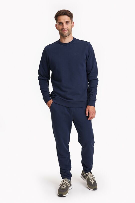 Organic cotton French terry crewneck sweatshirt 3 | BLUE | Audimas