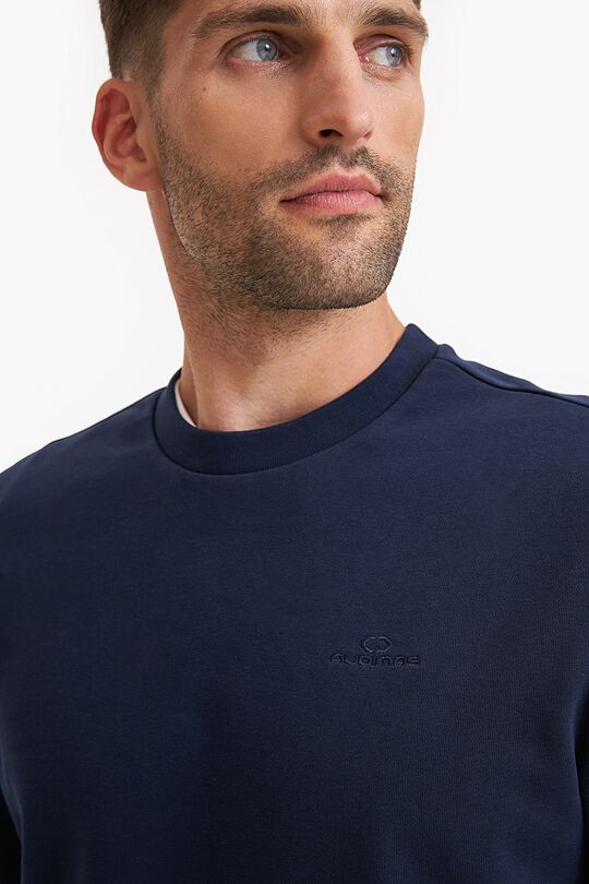 Organic cotton French terry crewneck sweatshirt 2 | BLUE | Audimas