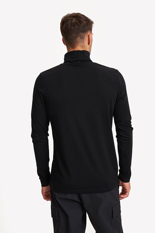 Merino wool long sleeve roll neck top 2 | BLACK | Audimas